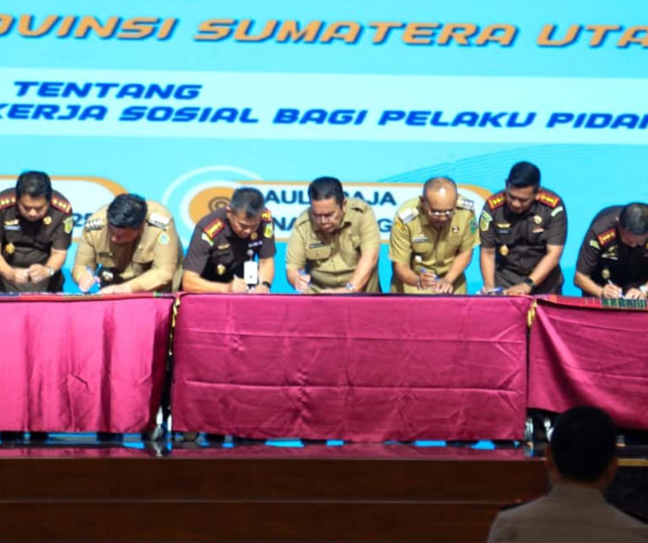 Wesly dengan Kepala Daerah se-Sumut Teken MoU Pelaksanaan Pidana Kerja Sosial bagi Pelaku Pidana