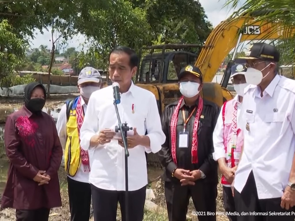 Tinjau Banjir Sintang, Jokowi Perintahkan Perusahaan Swasta Ikut Tanam Pohon