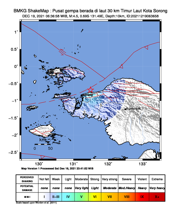 Gempa Magnitudo 4,5 Guncang Kota Sorong, BMKG: Tak Berpotensi Tsunami