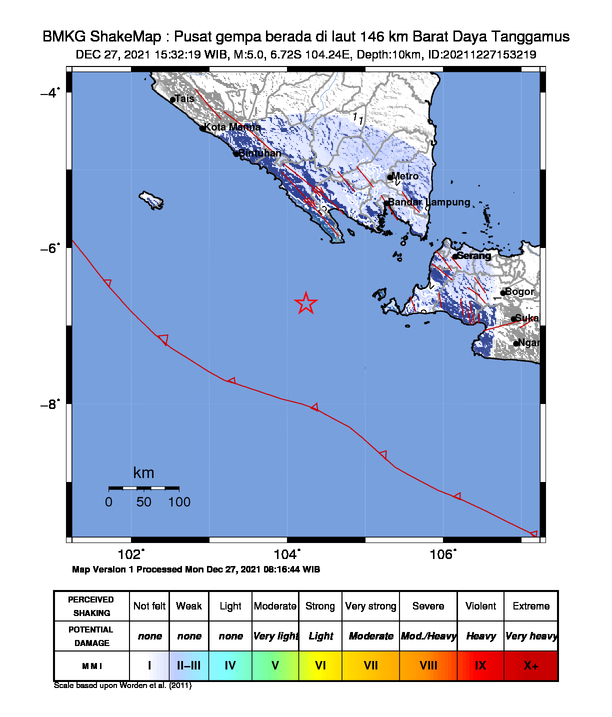 Gempa Magnitudo 5.0 Guncang Tanggamus