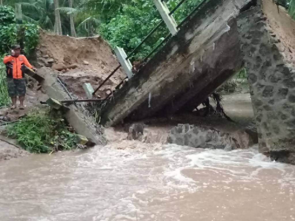 Hujan Lebat di Pohuwato Gorontalo, Satu Jembatan Rusak Berat