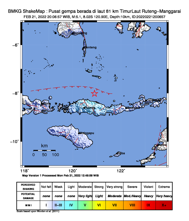 Gempa Susulan Bermagnitudo 5.1 Guncang Kabupaten Manggarai
