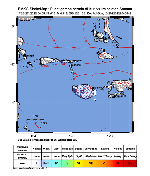Maluku Utara Diguncang Gempa Bermagnitudo 4.7
