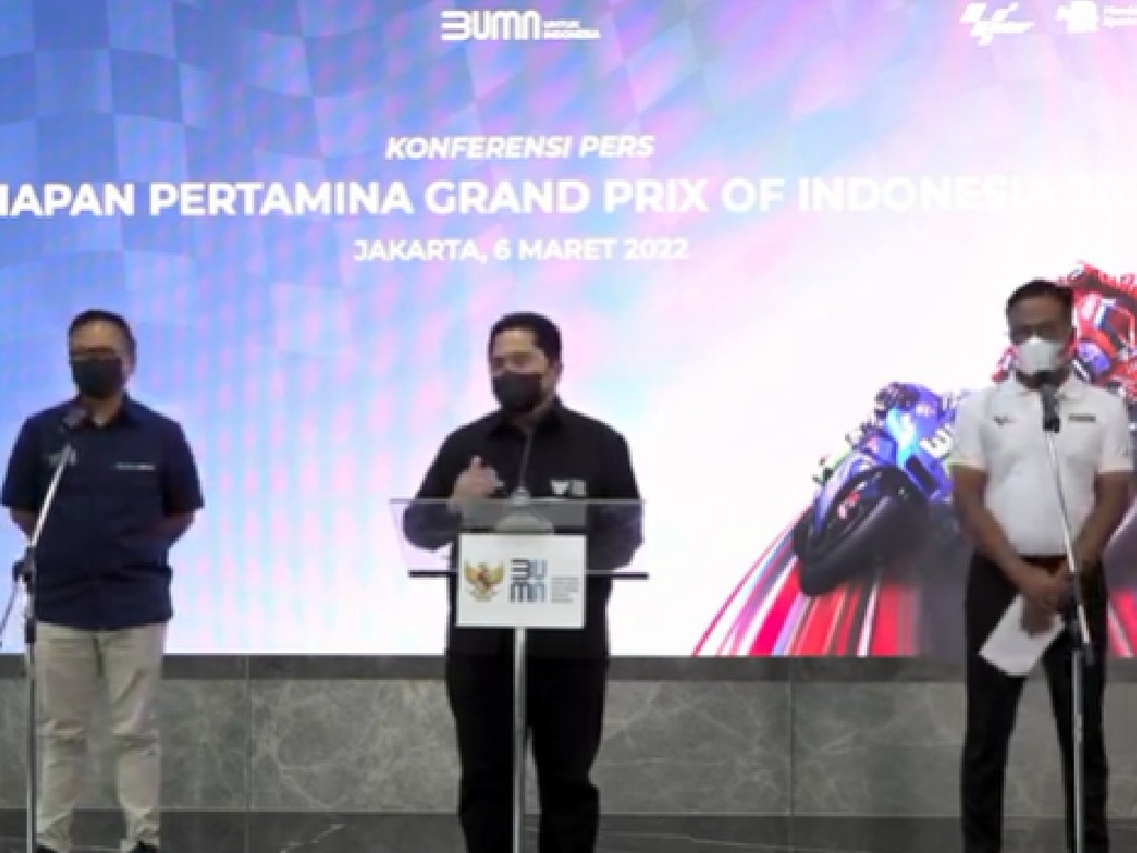 Menteri Erick Thohir Sebut Tiket Utama MotoGP Mandalika Terjual Habis