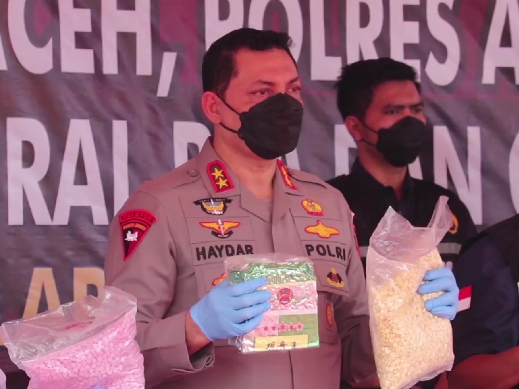 Polda Aceh Gagalkan Penyelundupan 189 kg Sabu dan Ribuan Pil Ekstasi