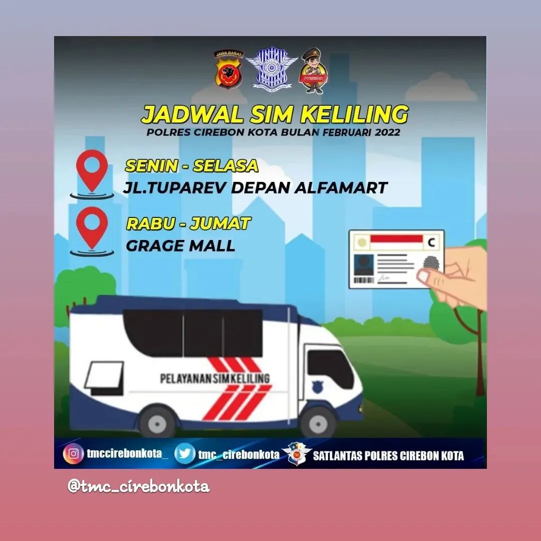 Lokasi Pelayanan Bus SIM Keliling Polres Cirebon Kota Hari Selasa 15 Maret