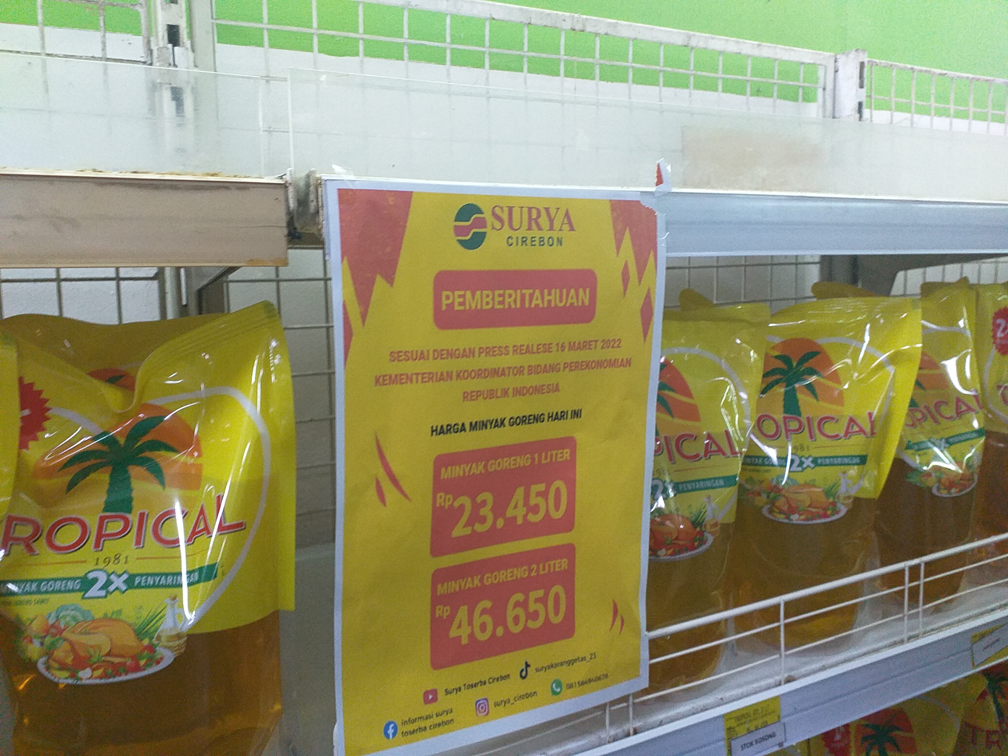 HET Dicabut Harga Minyak Goreng di Pasaran di Kota Cirebon Naik 100 Persen