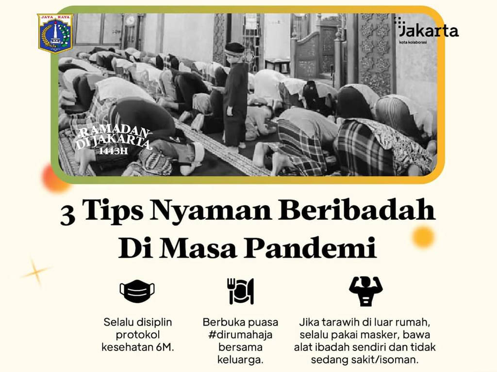 Pemprov DKI Jakarta Rilis Tips Agar Warga Nyaman Jalani Ibadah Ramadan di Tengah Pandemi