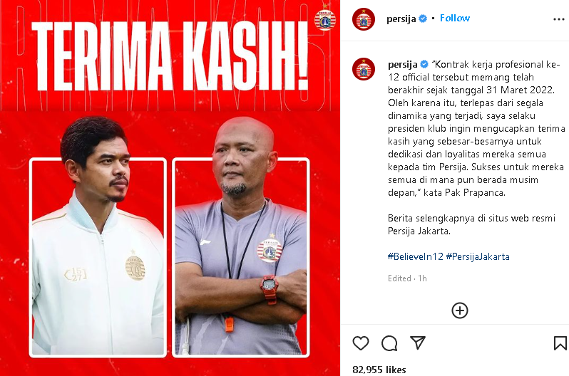 Persija Jakarta Rombak Besar-besaran, Berpisah dengan Bambang Pamungkas dan 10 Staf
