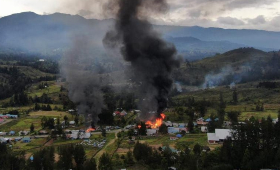 KKB Kembali Membakar Rumah Warga di Distrik Ilaga Kabupaten Puncak