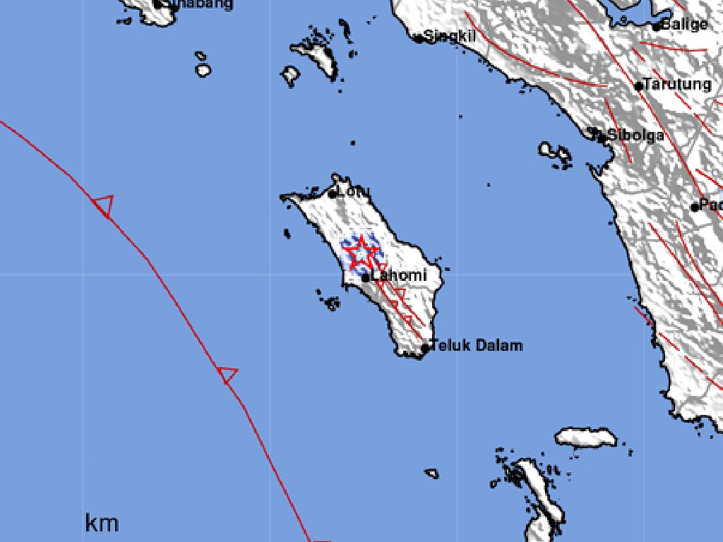 Gempa Magnitudo 3,1 Goyang Nias Barat