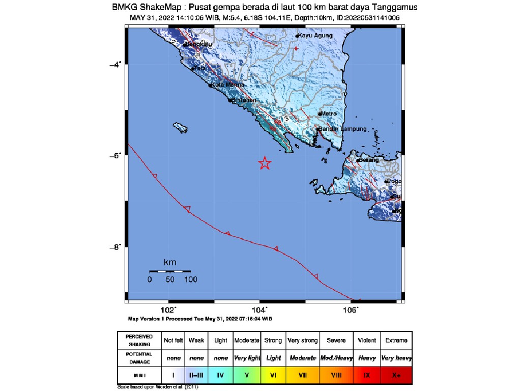 Pengujung Mei, Lampung Diguncang Gempa Bumi M 5,4