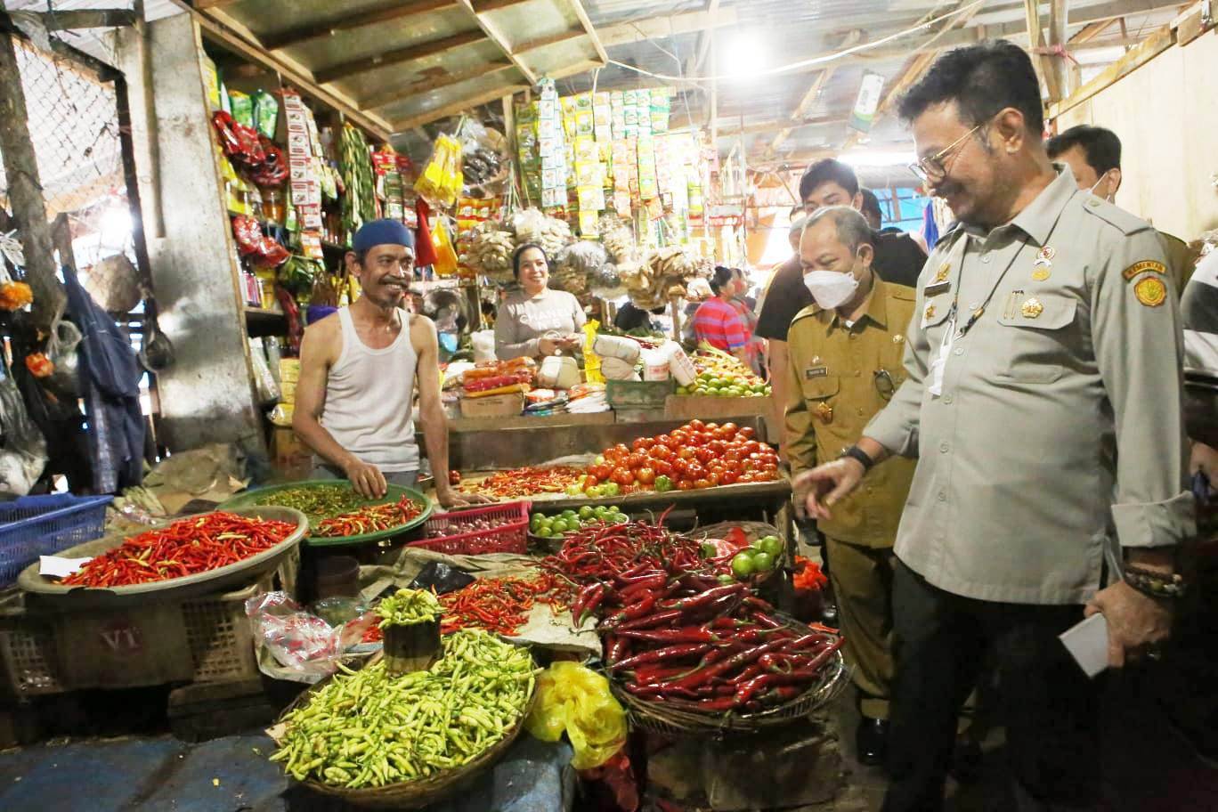 Mentan SYL Sidak Stok dan Harga Pangan di Pasar Kota Makassar