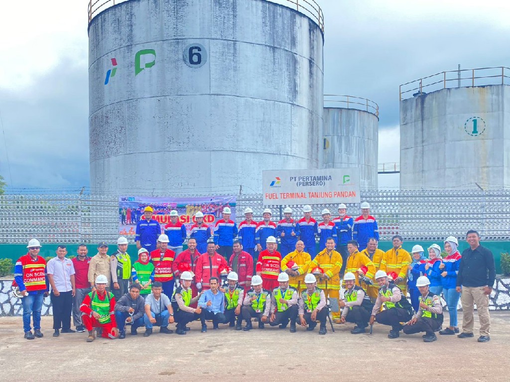 Elnusa Petrofin Unit Fuel Terminal Tanjung Pandan Gelar Simulasi Tanggap Krisis