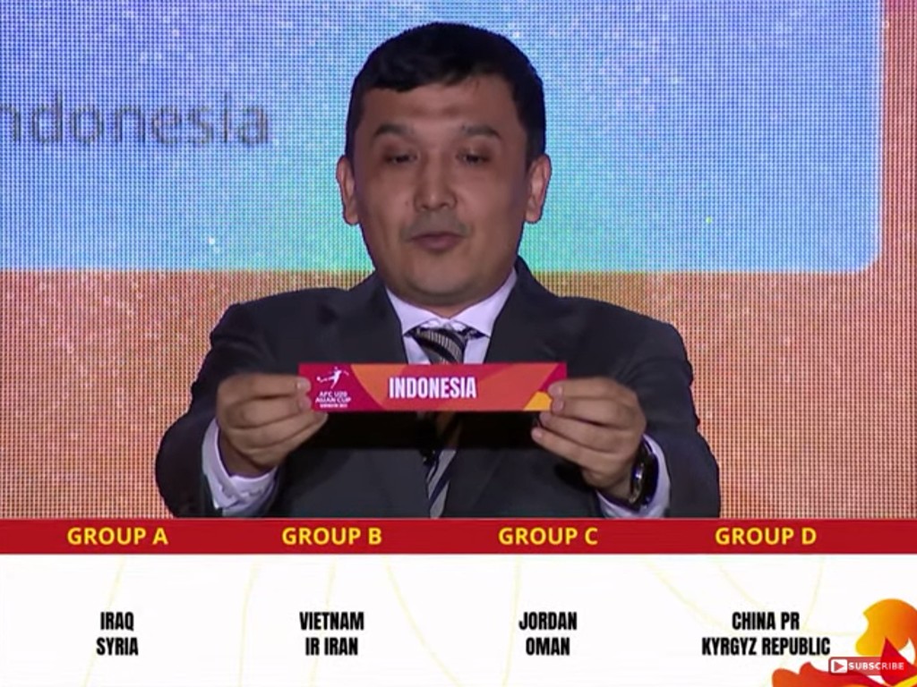 Undian Resmi Piala Asia U-20, Indonesia di Grup A bersama Uzbekistan dan Irak
