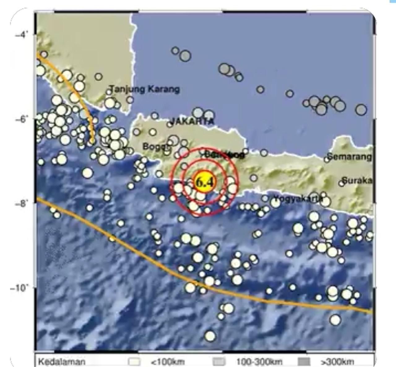 Gempa Bumi Garut Terjadi di Darat Magnitudo 6.4, Getaran Terasa Hingga Bandung