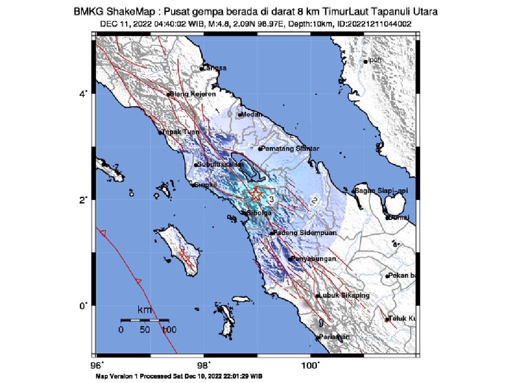 Gempa Magnitudo 4,8 di Sumut, BMKG: Pusat Gempa Berada Timur Laut Tapanuli Utara!