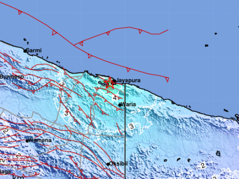 Gempa Magnitudo 5.4 Goyang Jayapura