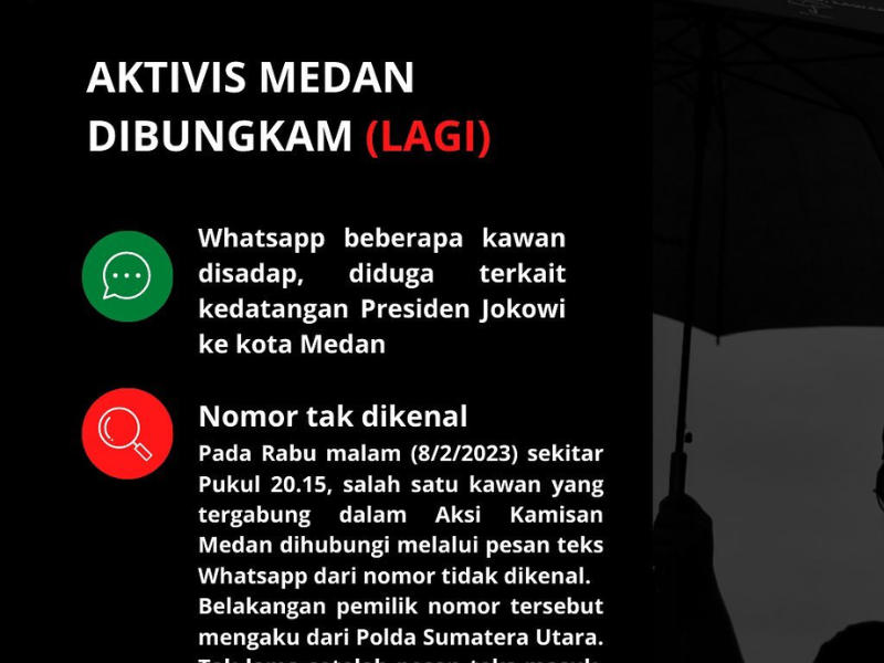 Jokowi Datang, Aktivis Kota Medan Dibungkam