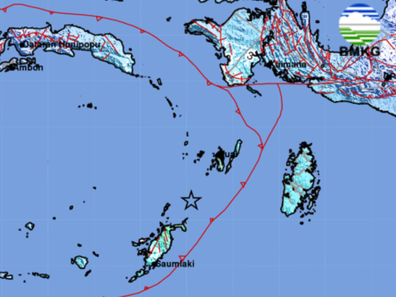 Gempa Bumi Magnitudo 6.6 Terjadi di Maluku Tenggara