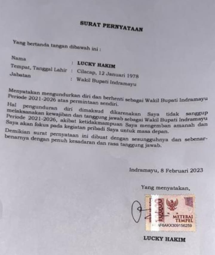 Keraguan Terjawab, Lucky Hakim Serius Mundur Jadi Wabup Indramayu