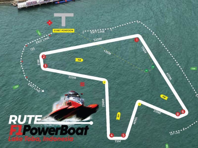 Sesi Latihan, Pembalap F1 Powerboat Nikmati Rute di Perairan Danau Toba