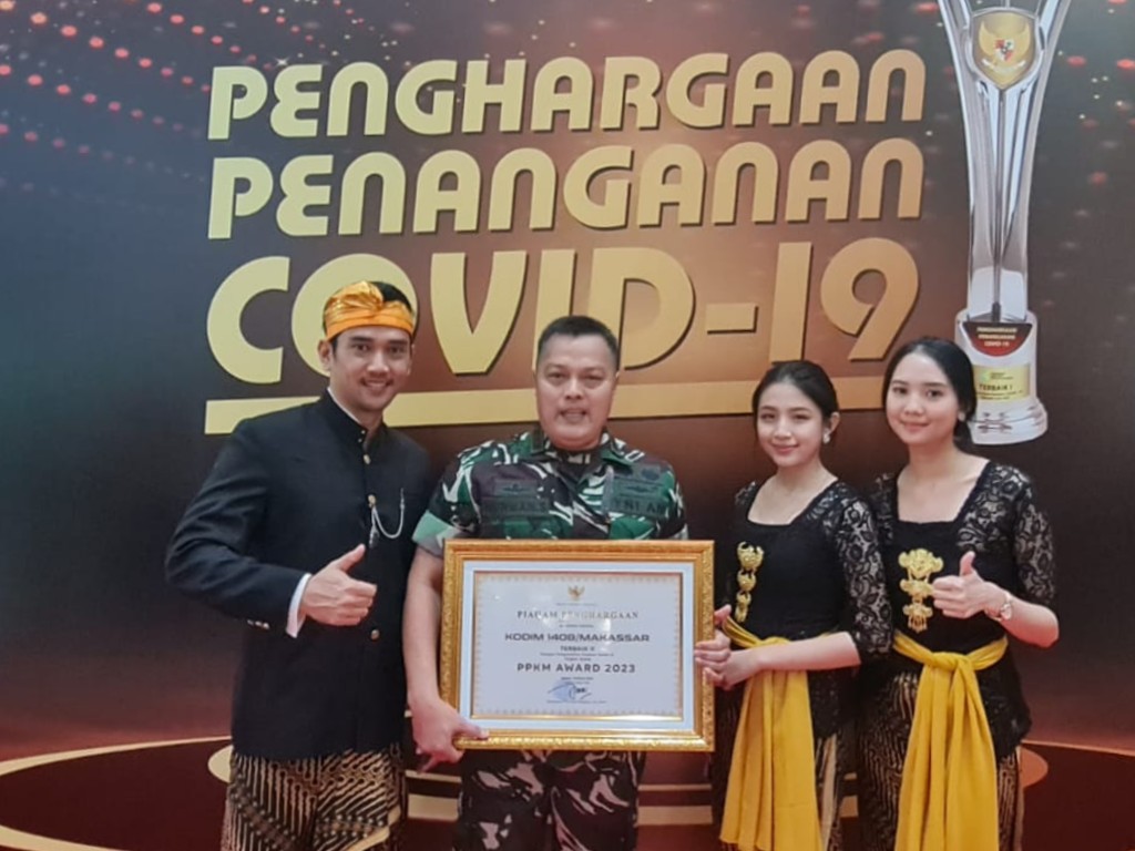 Kodim 1408/Makassar Raih Penghargaan Sebagai Kodim Terbaik Kedua dalam Menangani Covid-19