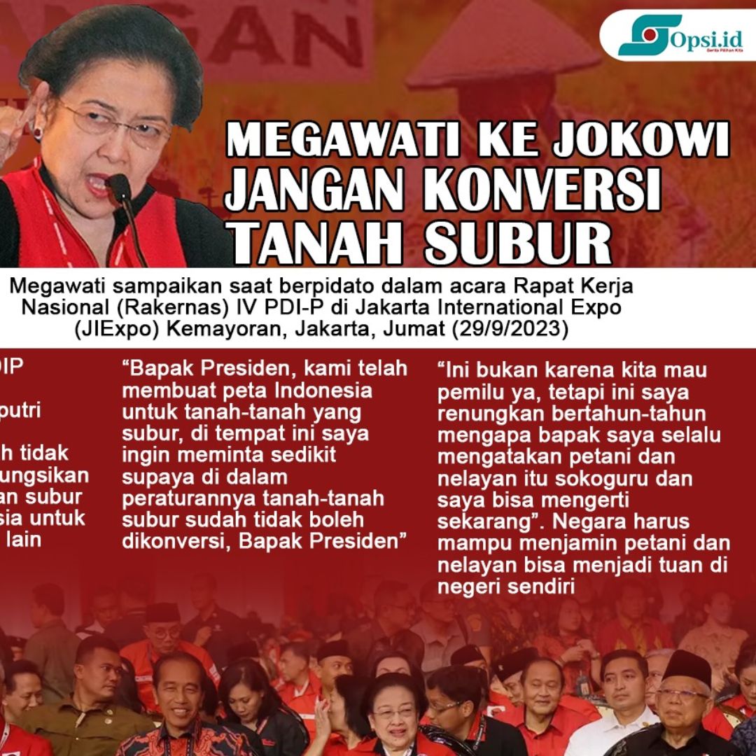 Infografis: Megawati ke Jokowi, Jangan Konversi Lahan Subur