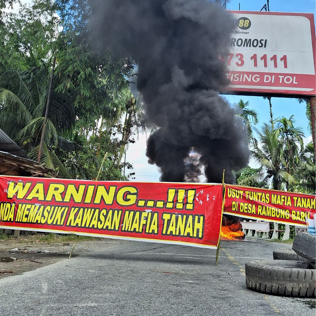 Masyarakat Sipil Anti Mafia Tanah Demo dan Blokade Jalan di Deli Serdang