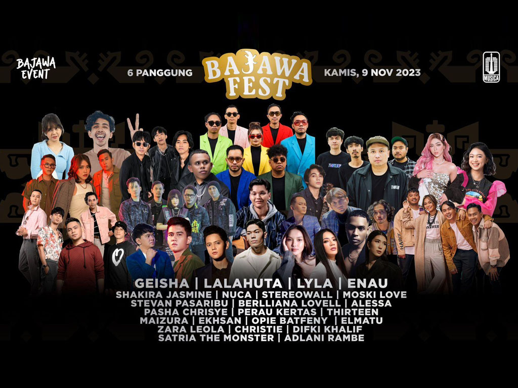 Daftar dan Jadwal Line Up Artis Musik di 6 Titik Bajawa Fest 2023