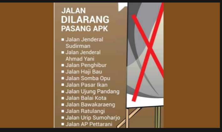Ini Daftar Ruas Jalan di Makassar yang Tidak Boleh Dipasangi APK