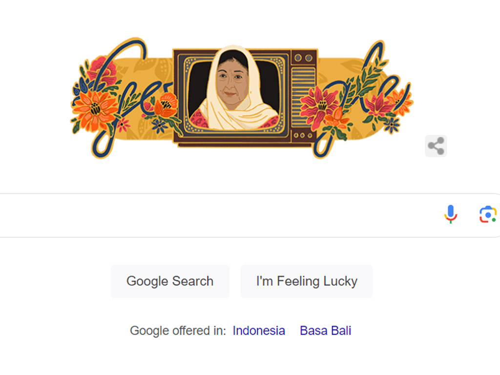 Sosok dan Wajah Aktris Aminah Cendrakasih Diabadikan di Google Doodle