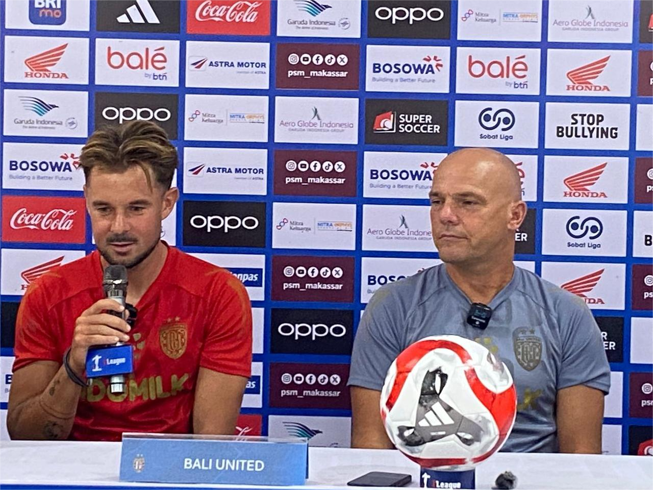 Jansen Bangga, Bali United Taklukkan PSM 2-0 di Parepare