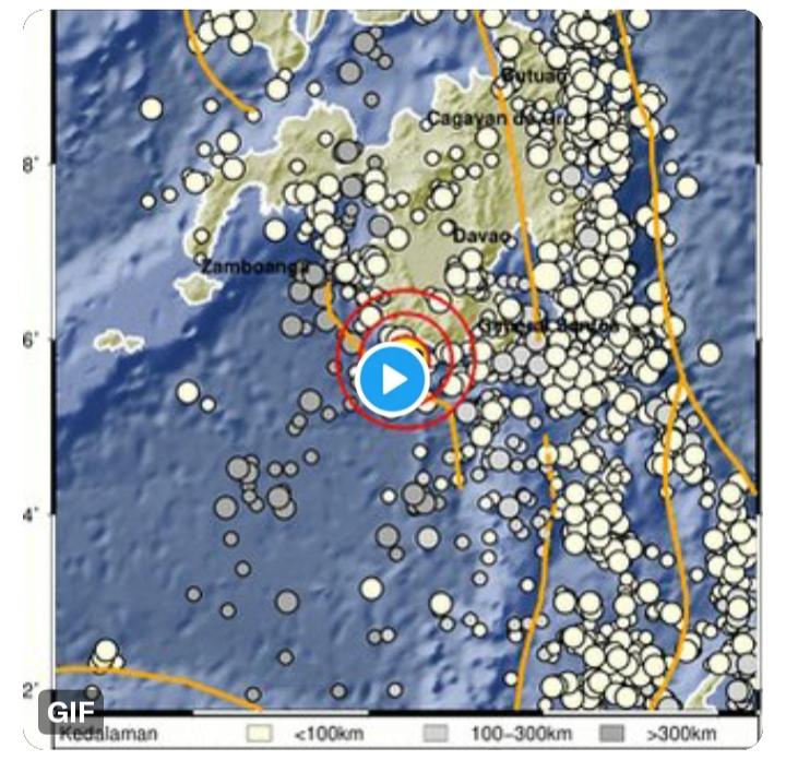 Kepulauan Sangihe Provinsi Sulawesi Utara  Diguncang Gempa Magnitudo 5.2 Tidak Berpotensi Tsunami