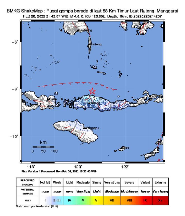 Ruteng Diguncang Gempa Susulan Bermagnitudo 4.8, Dirasakan Hingga Labuan Bajo