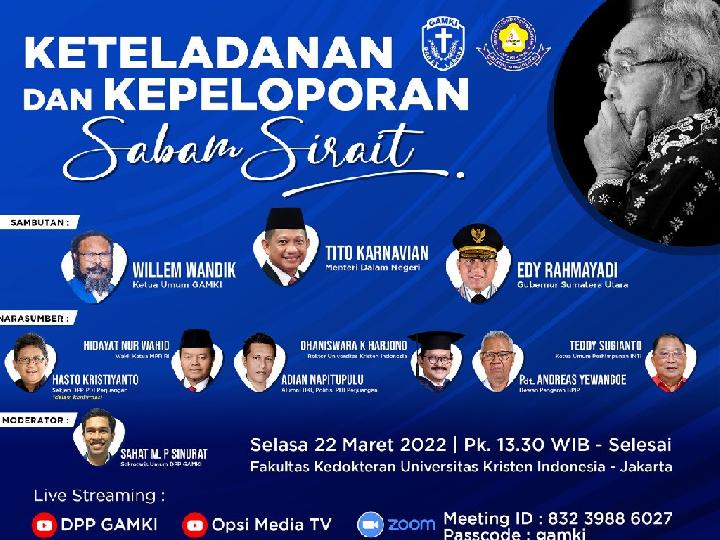 GAMKI dan UKI Gelar Seminar Nasional: Keteladanan dan Kepeloporan Sabam Sirait