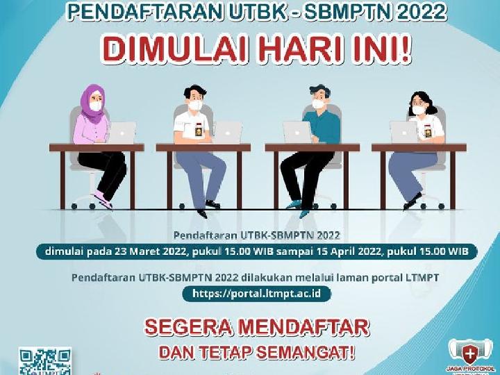 Hari Ini Dimulai Pendaftaran UTBK-SBMPTN 2022 