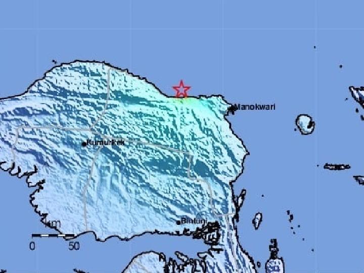 Gempa Tektonik Magnitudo 5,1 di Manokwari Papua Barat