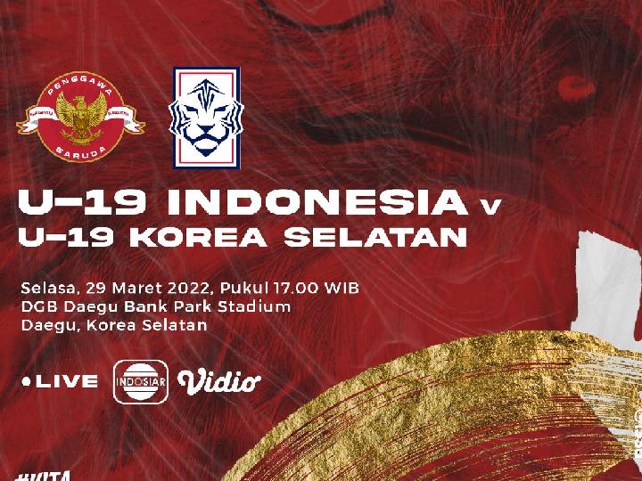 Sore Ini, Laga U-19 Indonesia Vs Korsel Live di Vidio