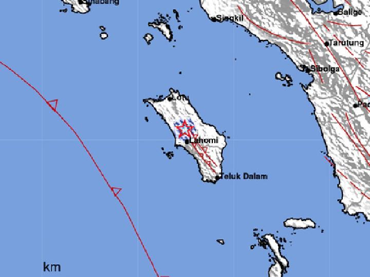 Gempa Magnitudo 3,1 Goyang Nias Barat