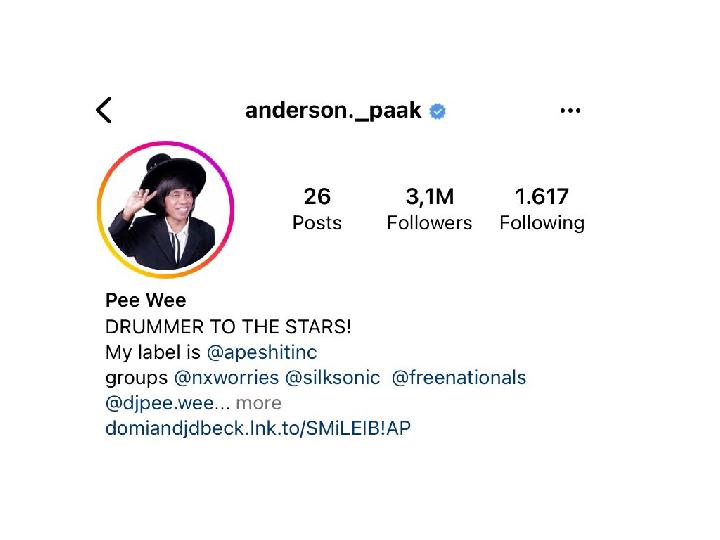 Anderson .Paak Jadikan Potret Pak Tarno Foto Profil Akun Instagram