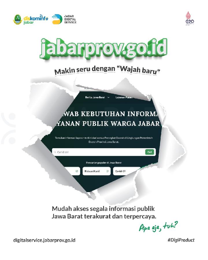 Begini Tampilan Versi Baru Website Resmi Pemda Provinsi Jabar Versi Baru