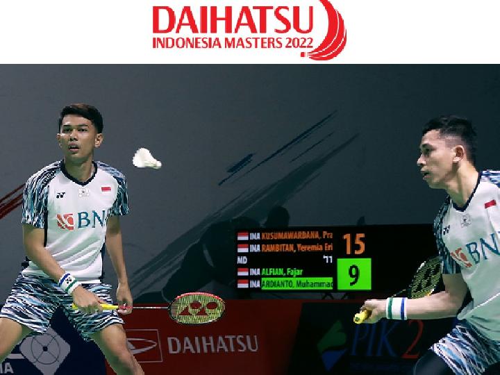 Tumbangkan Juara Olimpiade, Fajar/Rian ke Semifinal Indonesia Masters 2022