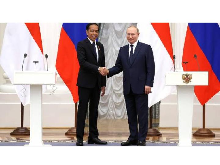 Presiden Jokowi Diskusikan Masalah Kemanusiaan dengan Putin