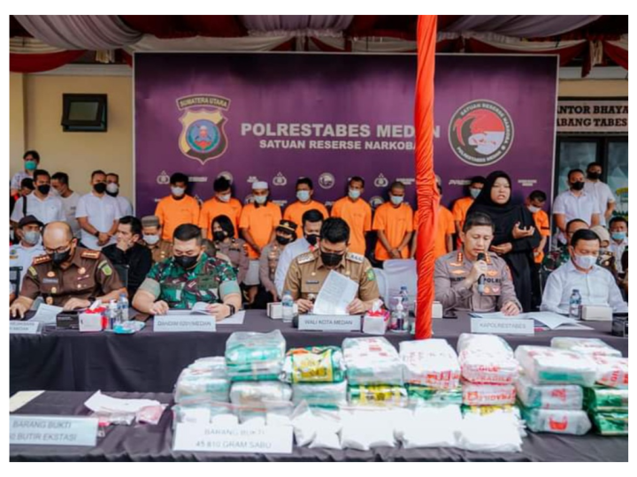 Narkotika Seharga Rp 30 M Dimusnahkan di Medan, Tersangkanya 9 Orang