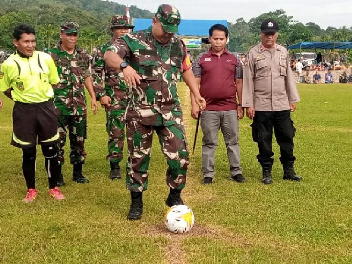 Turnamen Bola Kaki Piala TMMD Kodim 0110 Abdya Bergulir di Lembah Sabil