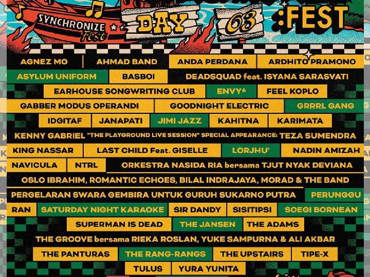 Daftar Line Up Hari Ketiga Synchronize Fest 2022