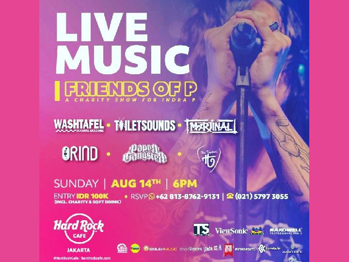 Galang Dana untuk Indra Plenyon, Konser Amal Friends Of P Digelar di Hard Rock Cafe Jakarta