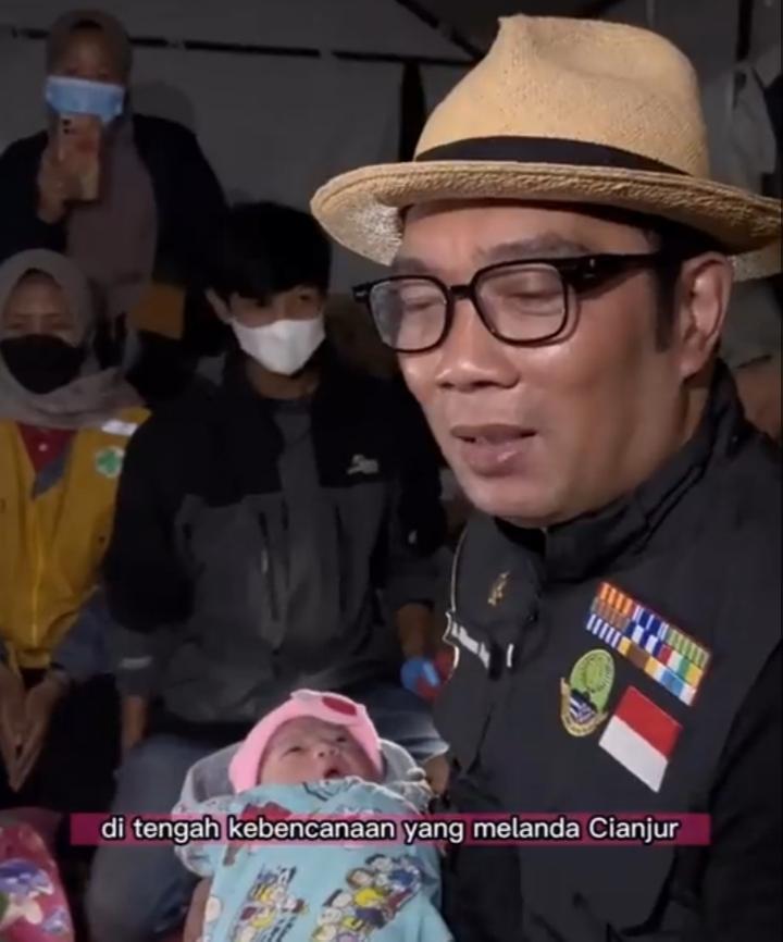 Gempa Cianjur, Makna Nama Pemberian Ridwan Kamil untuk Bayi yang Lahir di Tenda Pengungsian