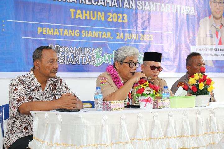 Pramuka Siantar Utara Gelar Musran, Erizal Ingatkan Tanggung Jawab Ketua Terpilih